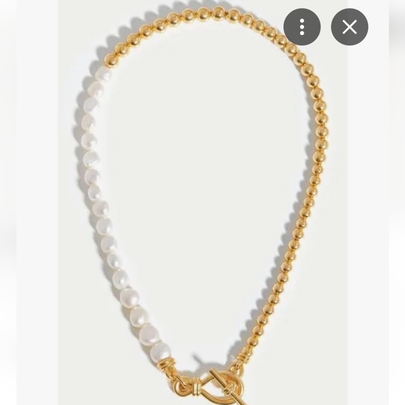 Missoma Baroque Pearl Beaded T-Bar Necklace New - Picture 2 of 4